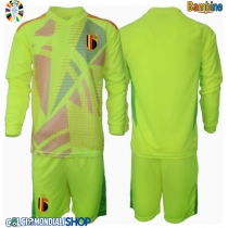Maglie da calcio Belgio Portiere Seconda Maglia Bambino Europei 2024 Manica Lunga (+ Pantaloni corti)
